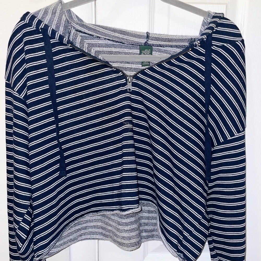 Striped zip up hoodie